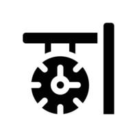clock glyph icon. Strong and solid icon for websites and mobile apps. vector