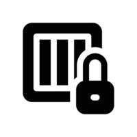locked package glyph icon. Strong and solid icon for websites and mobile apps. vector
