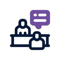 interview dual tone icon. Sleek and modern icon for websites and mobile apps. vector