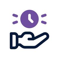 save time dual tone icon. Sleek and modern icon for websites and mobile apps. vector