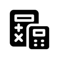 calculator glyph icon. Strong and solid icon for websites and mobile apps. vector