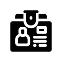 student id glyph icon. Strong and solid icon for websites and mobile apps. vector