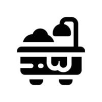 bathtub glyph icon. Strong and solid icon for websites and mobile apps. vector