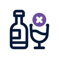 no alcohol dual tone icon. Sleek and modern icon for websites and mobile apps. vector