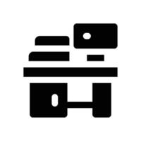 desk glyph icon. Strong and solid icon for websites, mobile interfaces, presentations, and visual branding. High quality and easy to edit. vector