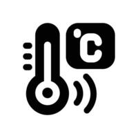 temperature sensor glyph icon. Strong and solid icon for websites and mobile apps. vector
