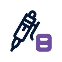 pen dual tone icon. Sleek and modern icon for websites and mobile apps. vector