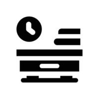 school desk glyph icon. Strong and solid icon for websites and mobile apps. vector