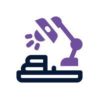 desk lamp dual tone icon. Sleek and modern icon for websites and mobile apps. vector