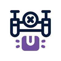 drone delivery dual tone icon. Sleek and modern icon for websites and mobile apps. vector
