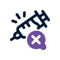 no vaccine dual tone icon. Sleek and modern icon for websites and mobile apps. vector
