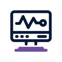 electrocardiogram dual tone icon. Sleek and modern icon for websites and mobile apps. vector