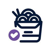 noodle dual tone icon. Sleek and modern icon for websites and mobile apps. vector