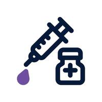 syringe needle dual tone icon. Sleek and modern icon for websites and mobile apps. vector