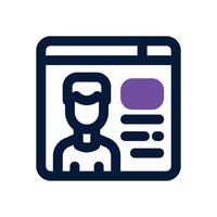 profile dual tone icon. Sleek and modern icon for websites and mobile apps. vector