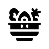 salad glyph icon. Strong and solid icon for websites and mobile apps. vector
