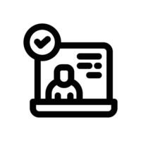 virtual presentation line icon. Clean and minimalist icon for websites and mobile apps. vector