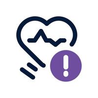 heart attack dual tone icon. Sleek and modern icon for websites and mobile apps. vector