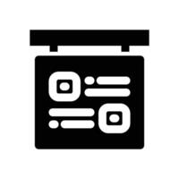 corkboard glyph icon. Strong and solid icon for websites and mobile apps. vector