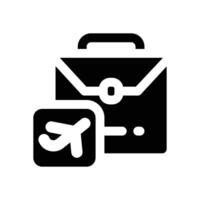 business trip glyph icon. Strong and solid icon for websites, mobile interfaces, presentations, and visual branding. High quality and easy to edit. vector