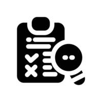 assessment glyph icon. Strong and solid icon for websites and mobile apps. vector