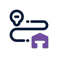 route dual tone icon. Sleek and modern icon for websites and mobile apps. vector