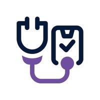 health check up dual tone icon. Sleek and modern icon for websites and mobile apps. vector