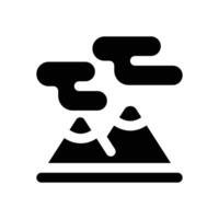 mountain glyph icon. Strong and solid icon for websites and mobile apps. vector