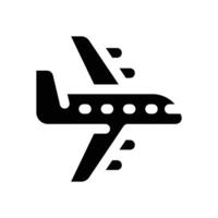 airplane glyph icon. Strong and solid icon for websites, mobile interfaces, presentations, and visual branding. High quality and easy to edit. vector
