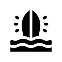 surf board glyph icon. Strong and solid icon for websites and mobile apps. vector
