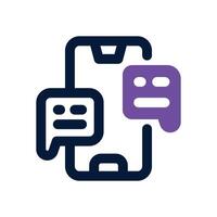 online chat dual tone icon. Sleek and modern icon for websites and mobile apps. vector