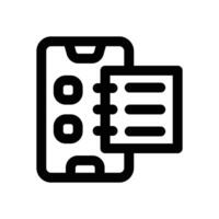 notes app line icon. Clean and minimalist icon for websites and mobile apps. vector