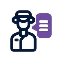 officer dual tone icon. Sleek and modern icon for websites and mobile apps. vector