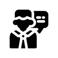 advisor glyph icon. Strong and solid icon for websites and mobile apps. vector