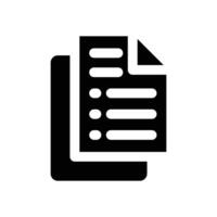 paper glyph icon. Strong and solid icon for websites and mobile apps. vector