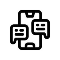 online chat line icon. Clean and minimalist icon for websites and mobile apps. vector