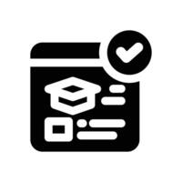 learning platform glyph icon. Strong and solid icon for websites and mobile apps. vector