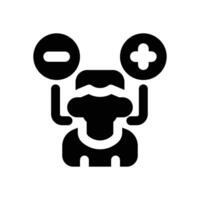 attitude glyph icon. Strong and solid icon for websites and mobile apps. vector