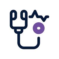 stethoscope dual tone icon. Sleek and modern icon for websites and mobile apps. vector
