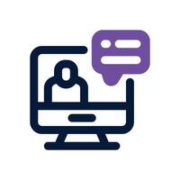 online learning dual tone icon. Sleek and modern icon for websites and mobile apps. vector