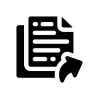 send glyph icon. Strong and solid icon for websites and mobile apps. vector