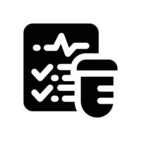 lab report glyph icon. Strong and solid icon for websites and mobile apps. vector