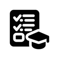 academic plan glyph icon. Strong and solid icon for websites and mobile apps. vector