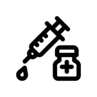 syringe needle line icon. Clean and minimalist icon for websites and mobile apps. vector