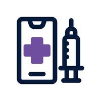 vaccine app dual tone icon. Sleek and modern icon for websites and mobile apps. vector
