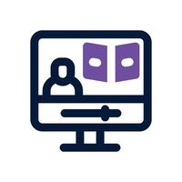 e learning dual tone icon. Sleek and modern icon for websites and mobile apps. vector