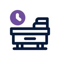 school desk dual tone icon. Sleek and modern icon for websites and mobile apps. vector