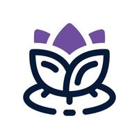 lotus dual tone icon. Sleek and modern icon for websites and mobile apps. vector