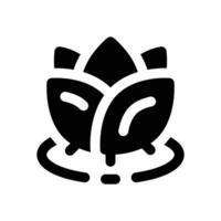 lotus glyph icon. Strong and solid icon for websites and mobile apps. vector