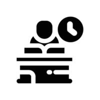 studying glyph icon. Strong and solid icon for websites and mobile apps. vector